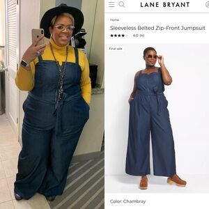 Lane Bryant Sleeveless Zip Front Jumpsuit